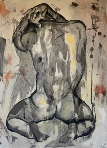 Ζωγραφική με τίτλο "Newen" από Gerard Menvussa, Αυθεντικά έργα τέχνης, Ακρυλικό Τοποθετήθηκε στο Ξύλινο φορείο σκελετό