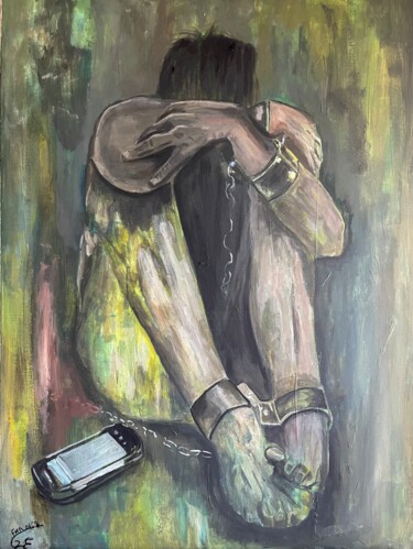 Pintura intitulada "L’esclavagiste" por Gerard Menvussa, Obras de arte originais, Acrílico Montado em Armação em madeira