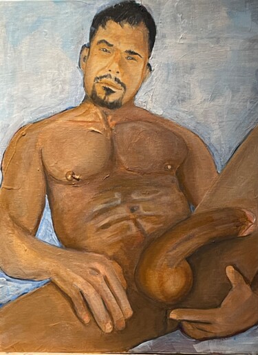 Painting titled "Aurelien" by Gerard Menvussa, Original Artwork, Acrylic Mounted on Wood Stretcher frame