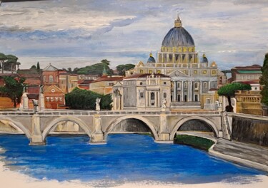 Pintura titulada "Voyage à Rome" por Gerard Royer, Obra de arte original, Acrílico