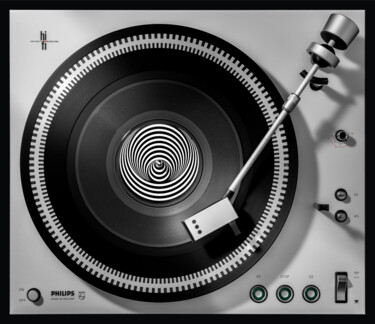 Photography titled "Vinylography 6 Blac…" by Gerd Schaller, Original Artwork, Digital Photography Mounted on Aluminium