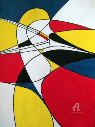 Painting titled "Mondrian Fantasy" by Germaneart, Original Artwork, Acrylic