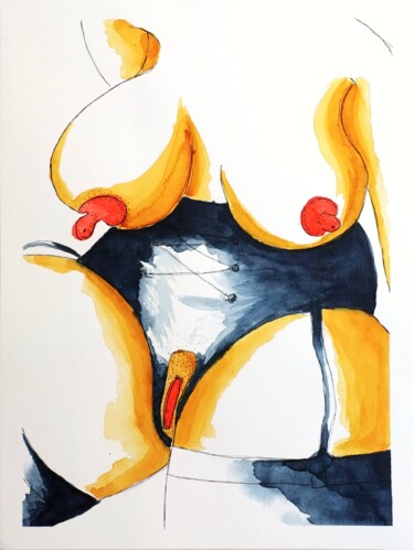 Painting titled "Untitled (Angélique)" by Gero Pöpel, Original Artwork, Watercolor