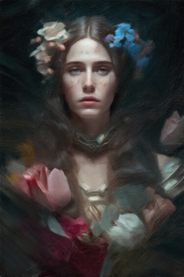 Digital Arts με τίτλο "Flora Goddess of Fl…" από Gerry Martinez, Αυθεντικά έργα τέχνης, Εικόνα που δημιουργήθηκε με AI