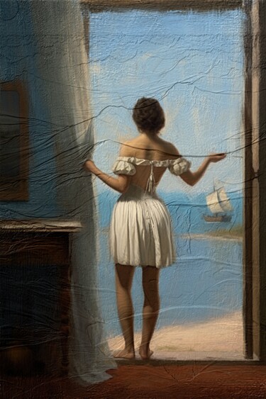 Digitale Kunst mit dem Titel "Sofia The Traveler…" von Gerry Martinez, Original-Kunstwerk, Digitale Malerei
