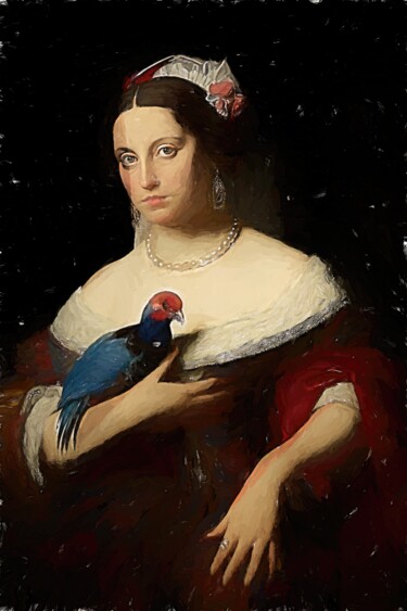 Arte digitale intitolato "Portrait of Madame…" da Gerry Martinez, Opera d'arte originale, Pittura digitale