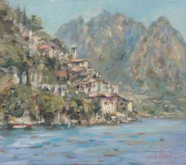 Pittura intitolato "Lake Lugano" da Gerry Miller, Opera d'arte originale, Olio