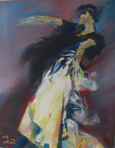 Painting titled "Flamenco stance" by Gerry Miller, Original Artwork, Oil