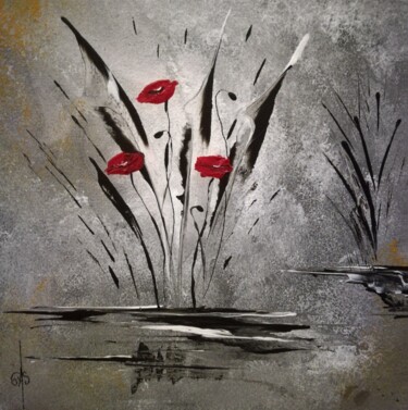 Peinture intitulée "Fleurs de coquelico…" par Gervaise Accart Sanier (GAS), Œuvre d'art originale, Acrylique