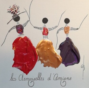 Painting titled "Les Demoiselles d'A…" by Gervaise Accart Sanier (GAS), Original Artwork, Acrylic