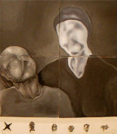 Pittura intitolato "della pieta" da Gerville Larsen, Opera d'arte originale, Olio