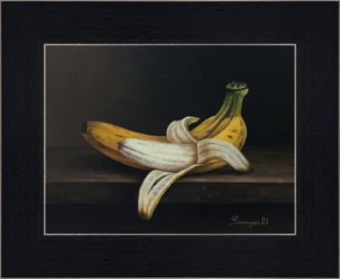 Pintura intitulada "Bananas (38x31cm, o…" por Gevorg Sinanyan, Obras de arte originais, Óleo Montado em Armação em madeira