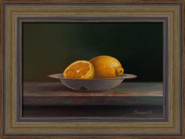 Картина под названием "Lemons (23x43cm, oi…" - Gevorg Sinanyan, Подлинное произведение искусства, Масло Установлен на Деревя…