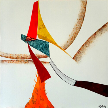 Peinture intitulée "Un fragile équilibre" par Gérard Gelin, Œuvre d'art originale, Acrylique