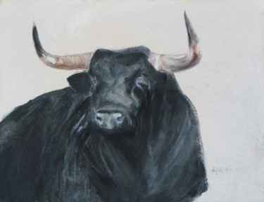 Peinture intitulée "taureau 5" par Anneghelf, Œuvre d'art originale