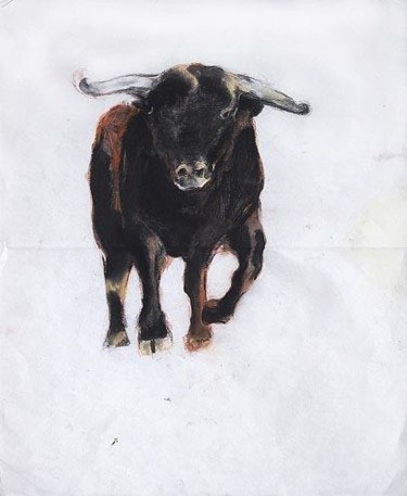 Peinture intitulée "taureau" par Anneghelf, Œuvre d'art originale