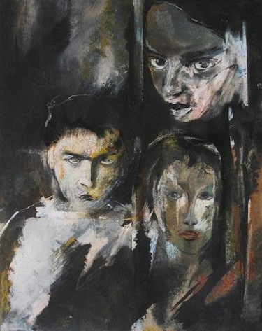 Peinture intitulée "visages" par Anneghelf, Œuvre d'art originale