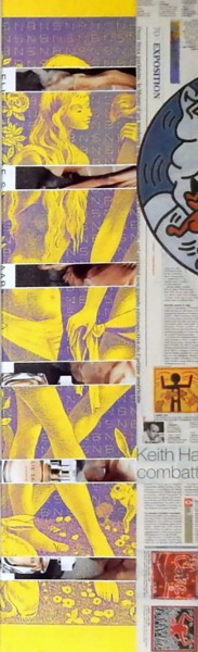 Collages intitulée "Giallo-6" par Ghezzi, Œuvre d'art originale, Autre