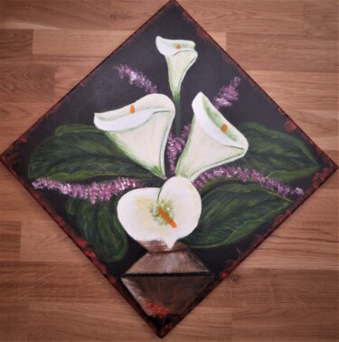 Painting titled "Arums" by Ghislaine Chedebois (Gimar), Original Artwork, Acrylic