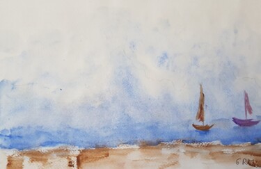 Peinture intitulée "Marine2" par Ghislaine Rimmen-Mohl, Œuvre d'art originale, Aquarelle