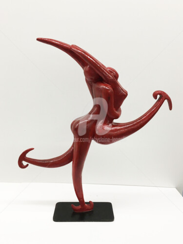 「Red ice dance」というタイトルの彫刻 Ghyslaine Leonelliによって, オリジナルのアートワーク, 樹脂