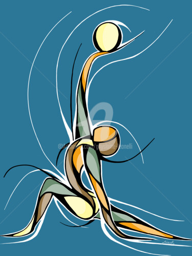 Arte digital titulada "Ball danse" por Ghyslaine Leonelli, Obra de arte original, Pintura Digital