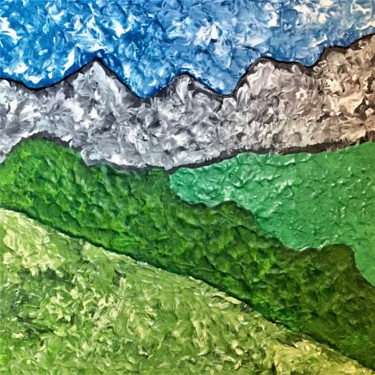 Peinture intitulée "Spring in the Alps" par Giart, Œuvre d'art originale, Acrylique