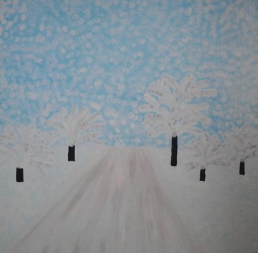Painting titled "Winter" by Giart, Original Artwork, Acrylic