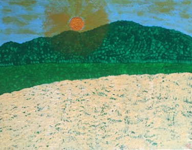 Malerei mit dem Titel "Spring sunset" von Giart, Original-Kunstwerk, Acryl