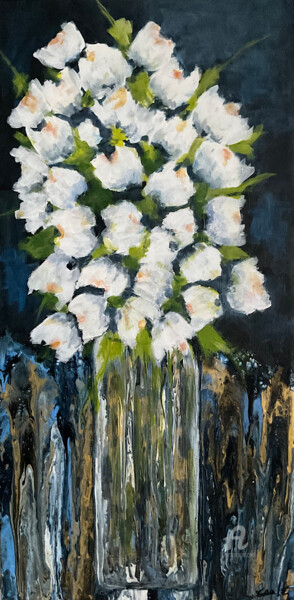 Painting titled "BOUQUET DE FRAICHEUR" by Ginette Lefebvre (GauLe), Original Artwork, Acrylic Mounted on Wood Stretcher frame