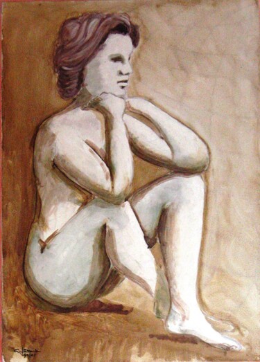 Malerei mit dem Titel "Bruna" von Gian Paolo Pennisi, Original-Kunstwerk, Öl