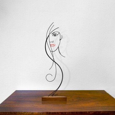 Sculpture titled "Un filo per un'imma…" by Giancarlo Morandi, Original Artwork, Wire