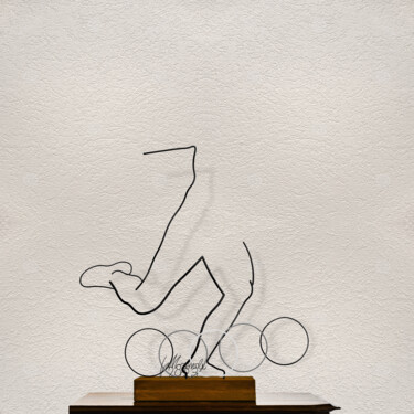 Sculpture titled "Filo per il calcio" by Giancarlo Morandi, Original Artwork, Wire