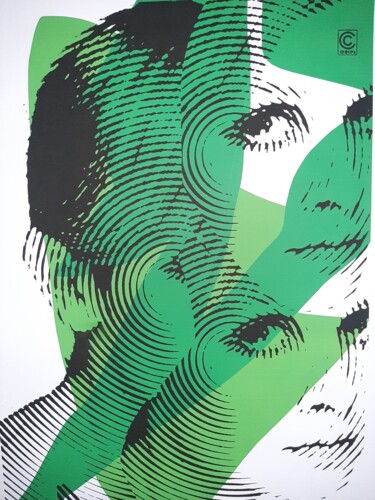 Druckgrafik mit dem Titel "Two G" von Gianluca Ferreri, Original-Kunstwerk, Digitaldruck