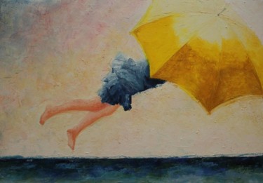Pintura intitulada "Volando sul Mare" por Gianna Bucelli, Obras de arte originais, Óleo