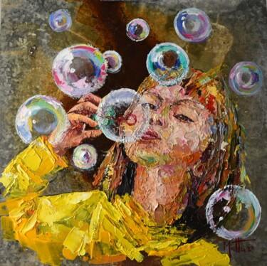 제목이 "Gioco con le bolle"인 미술작품 Gianni Mattu로, 원작, 아크릴