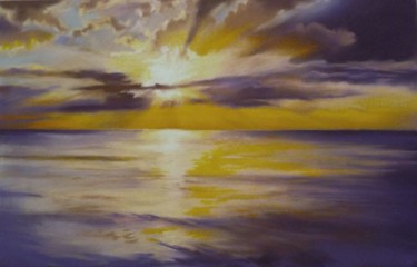 Pintura intitulada "warm sunset" por Giao Nguyen, Obras de arte originais