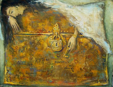 Painting titled "Pandora's Box" by George Rurua, Original Artwork, Acrylic