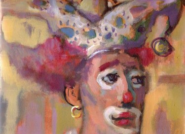 Painting titled "Clown" by George Rurua, Original Artwork