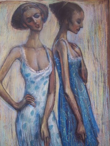 Painting titled "Girls" by George Rurua, Original Artwork, Oil
