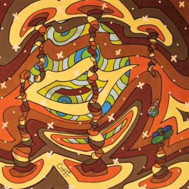 Dessin intitulée "Terra galaxie dans…" par Vincent Gibert, Œuvre d'art originale, Marqueur