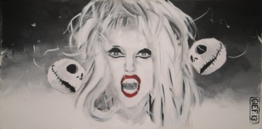 Schilderij getiteld "Le Cri (Lady Gaga)" door Gief, Origineel Kunstwerk, Acryl