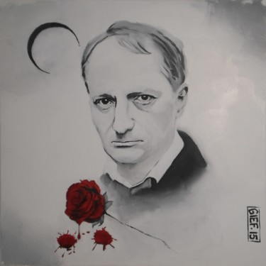 Painting titled "Charles Baudelaire" by Gief, Original Artwork, Acrylic