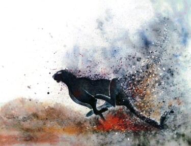 Painting titled "Panthera Pardus n°3" by Gier, Original Artwork, Acrylic