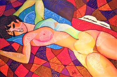 Schilderij getiteld "Nudo nuovo" door Gerardo La Porta, Origineel Kunstwerk, Acryl