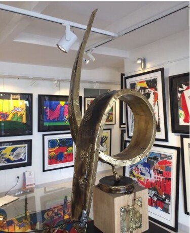 Sculpture titled "La Septième Vague" by Gilbert Liblin, Original Artwork, Metals