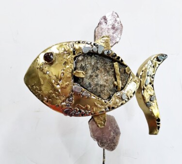 Sculpture intitulée "Les poissons de RAP…" par Gilbert Liblin, Œuvre d'art originale, Métaux