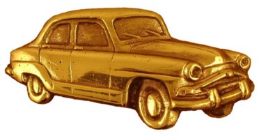 Sculpture titled "SIMCA Aronde" by Gilbert Liblin, Original Artwork, Metals