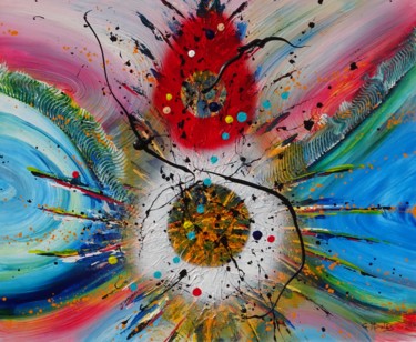Peinture intitulée "Explosif" par Gilbert Morales, Œuvre d'art originale, Acrylique
