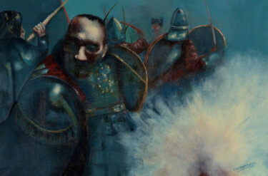 Pintura intitulada "La Bataille" por Gilbert Ovtcharenko, Obras de arte originais, Acrílico Montado em Armação em madeira